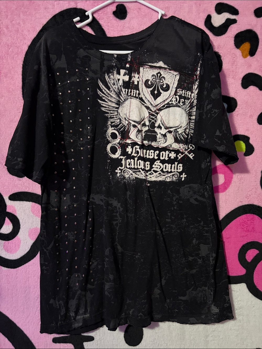 Affliction Black studded Graphic